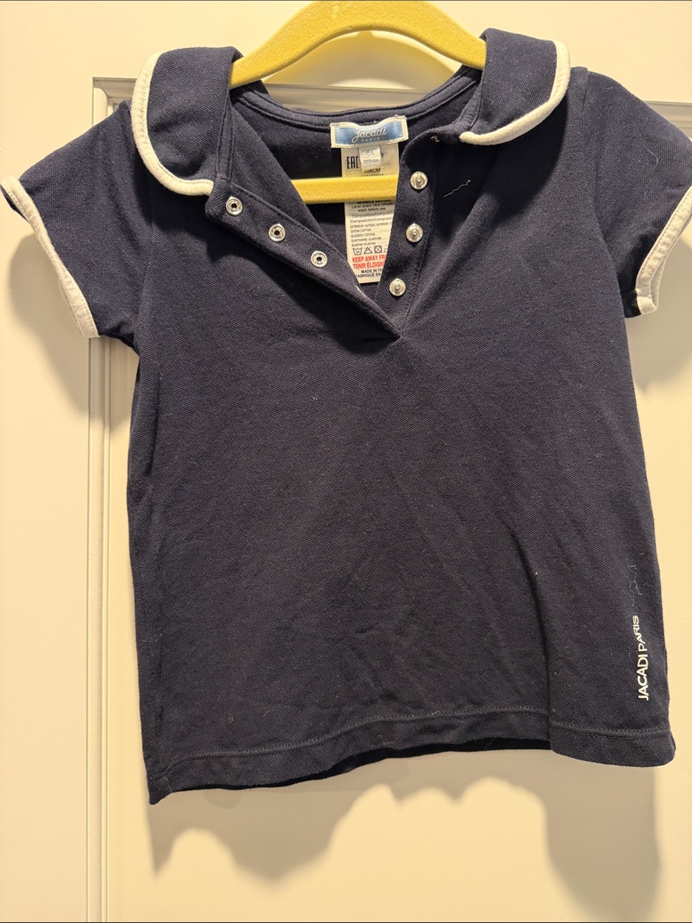 Jacadi Navy and White Trim Polo Top for Kids